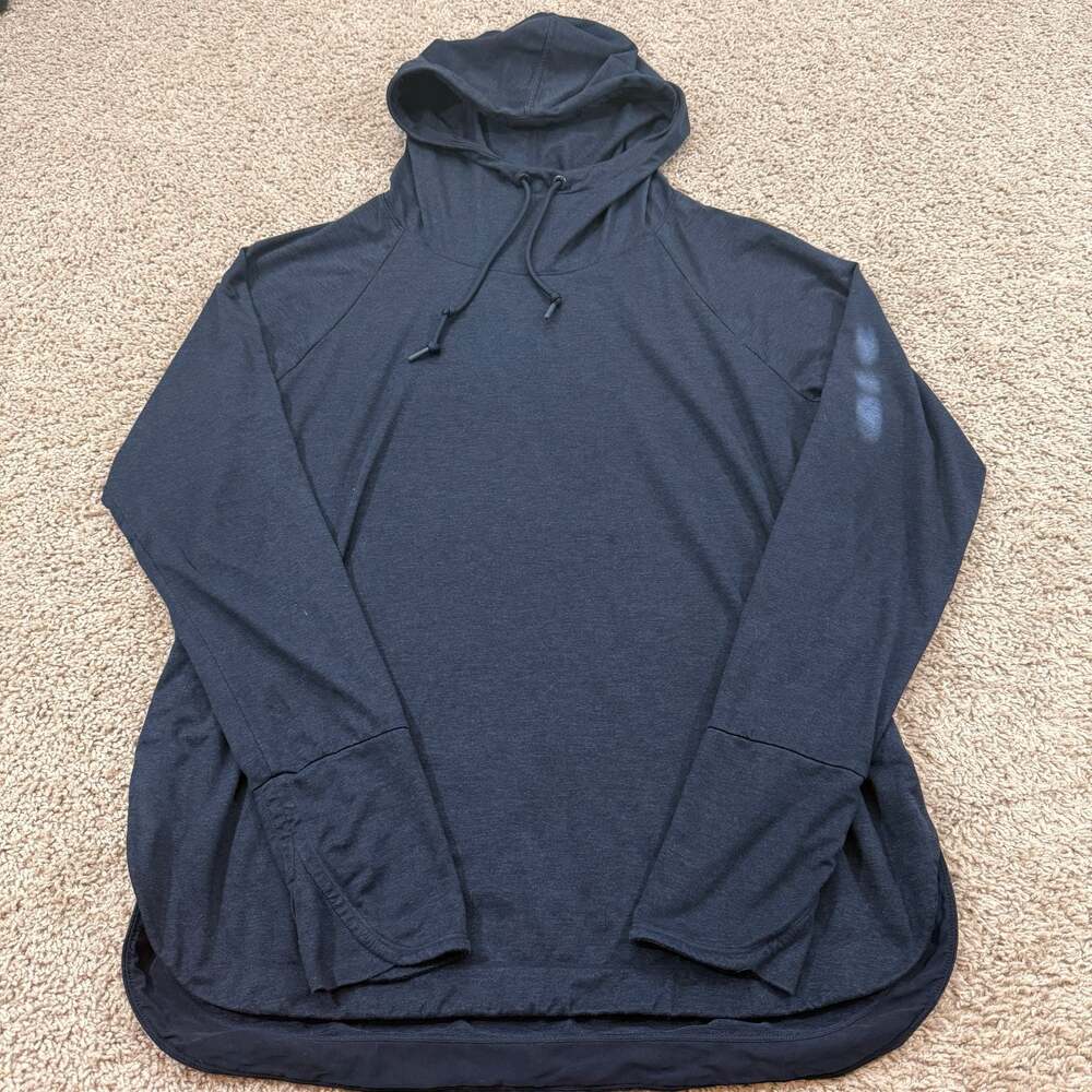 Athleta Hoodie Womens Large Gray Pullover Thumbhole Lightweight Performance